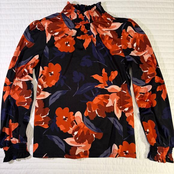 Jules & Leopold Tops - Jules & Leopold Mockneck Floral Long Sleeve Pullover Blouse Womens Large NWT
